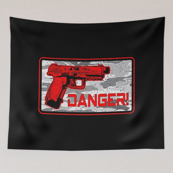 Item preview, Canik TP-9 TP9 Pistol 3D Retro Anime Gun - Warrior Operator - Badge Danger - Camo Snow Urban designed and sold by Warhawk Designs.