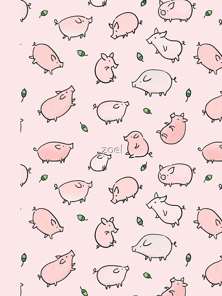 Pink Pigs with Green Acorns by zoel