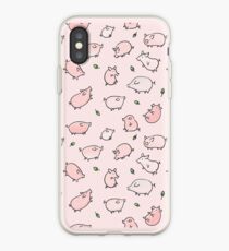 Pink Pigs with Green Acorns iPhone Case