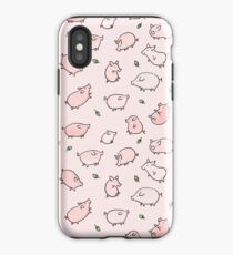 Pink Pigs with Green Acorns iPhone Case