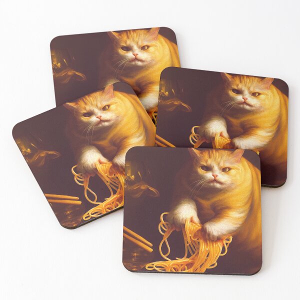 Item preview, Cat eats spaghetti designed and sold by ladarkepoque.