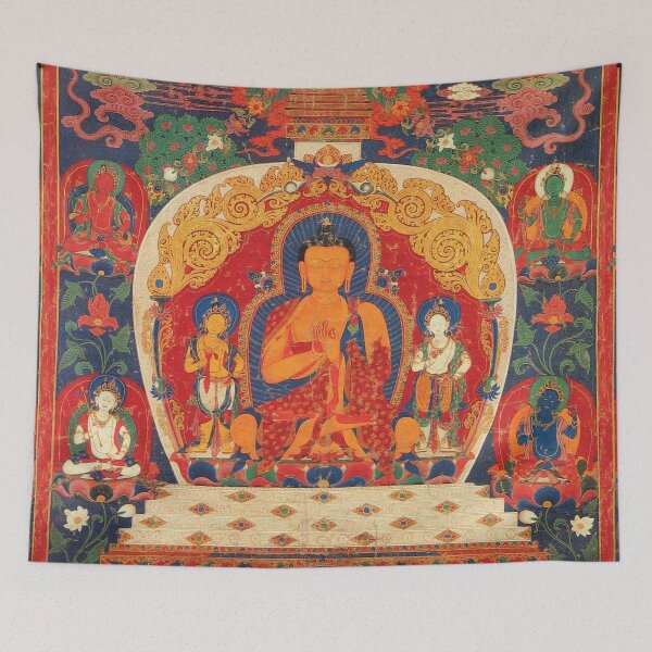 Item preview, Mandala 139 Maitreya Bodhisattva Floral Thangka designed and sold by GuyBlank.