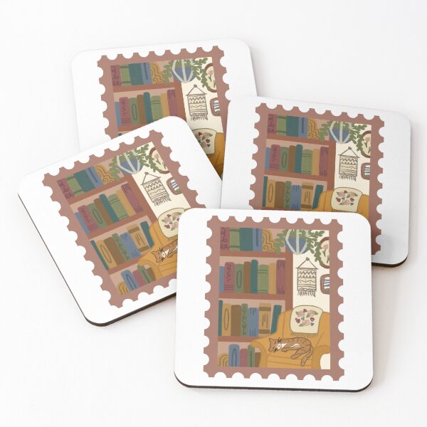 Item preview, Cat bookshelf stamp designed and sold by Jeandabean.