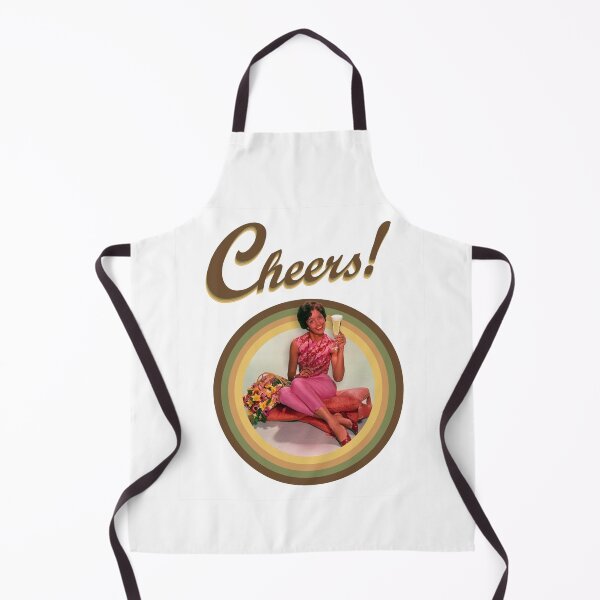Item preview, Cheers!!! vintage style circle and a lady inviting us a drink! designed and sold by OptLuv.
