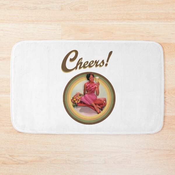 Item preview, Cheers!!! vintage style circle and a lady inviting us a drink! designed and sold by OptLuv.