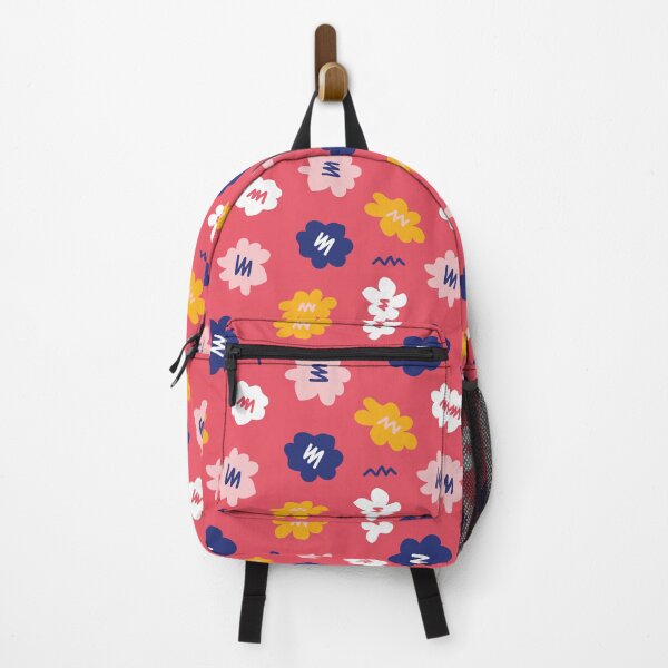 Item preview, Minimalist multicolored flowers with dark pink background designed and sold by ambrojit.