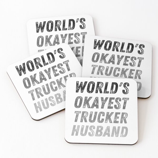Item preview, World's okayest trucker husband| funny truck  designed and sold by Happiness-pills.