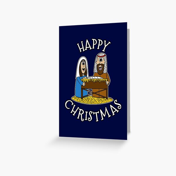 Artikel-Vorschau von Weihnachtskrippe Maria und Josef Kirche Weihnachten lustig, designt und verkauft von doodlerob.