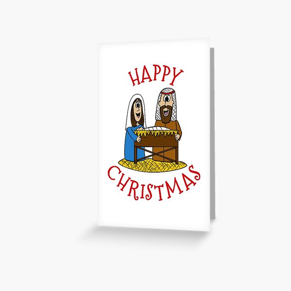 Artikel-Vorschau von Weihnachtskrippe Maria und Josef Kirche Weihnachten lustig, designt und verkauft von doodlerob.