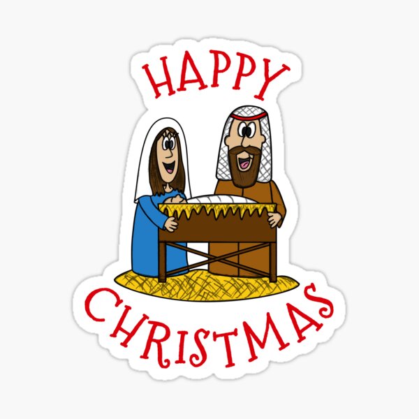 Artikel-Vorschau von Weihnachtskrippe Maria und Josef Kirche Weihnachten lustig, designt und verkauft von doodlerob.