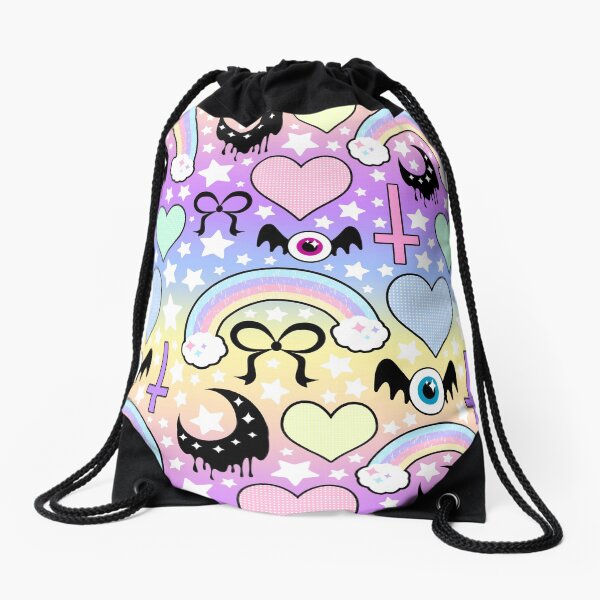"Pastel Goth Collage" Drawstring Bag for Sale by cyleki Redbubble