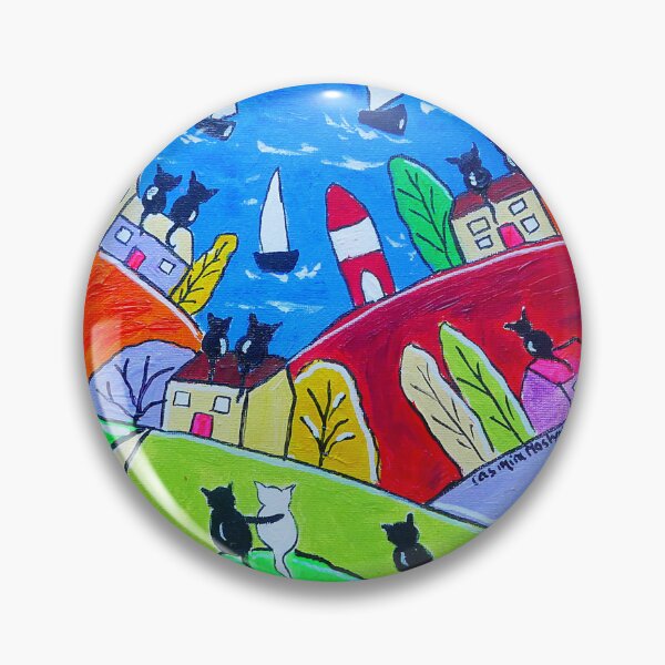 Item preview, cats on colourful houses watching the Sailing Boats designed and sold by Casimirasart.