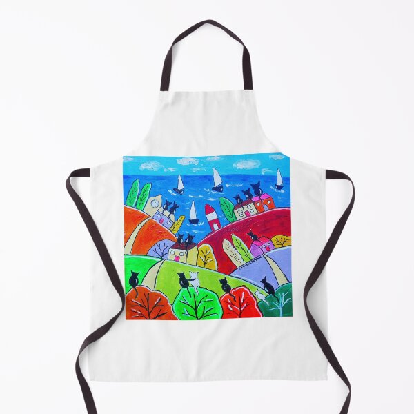 Item preview, cats on colourful houses watching the Sailing Boats designed and sold by Casimirasart.