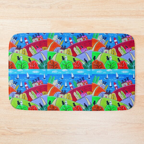 Item preview, cats on colourful houses watching the Sailing Boats designed and sold by Casimirasart.