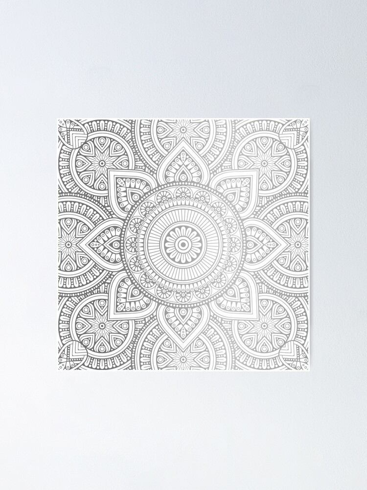 silver mandala wall art