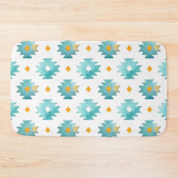 Item preview, Western Navajo Inspired Pattern Blues And Orange/Gold designed and sold by handsoftime2020.