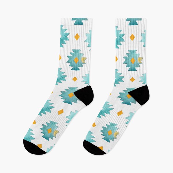 Item preview, Western Navajo Inspired Pattern Blues And Orange/Gold designed and sold by handsoftime2020.