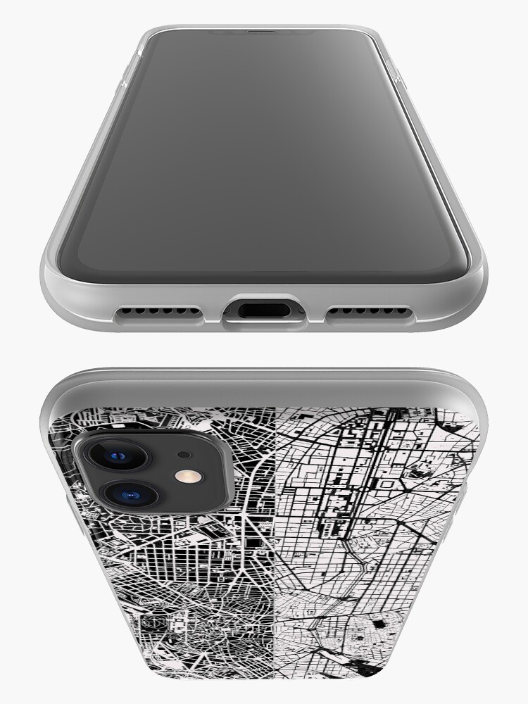 Alternative Ansicht von Madrid Stadtplan schwarz & weiß iPhone-Hülle & Cover