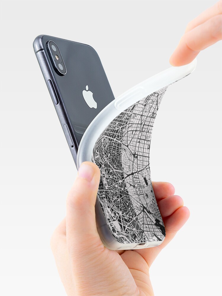 Alternative Ansicht von Madrid Stadtplan schwarz & weiß iPhone-Hülle & Cover
