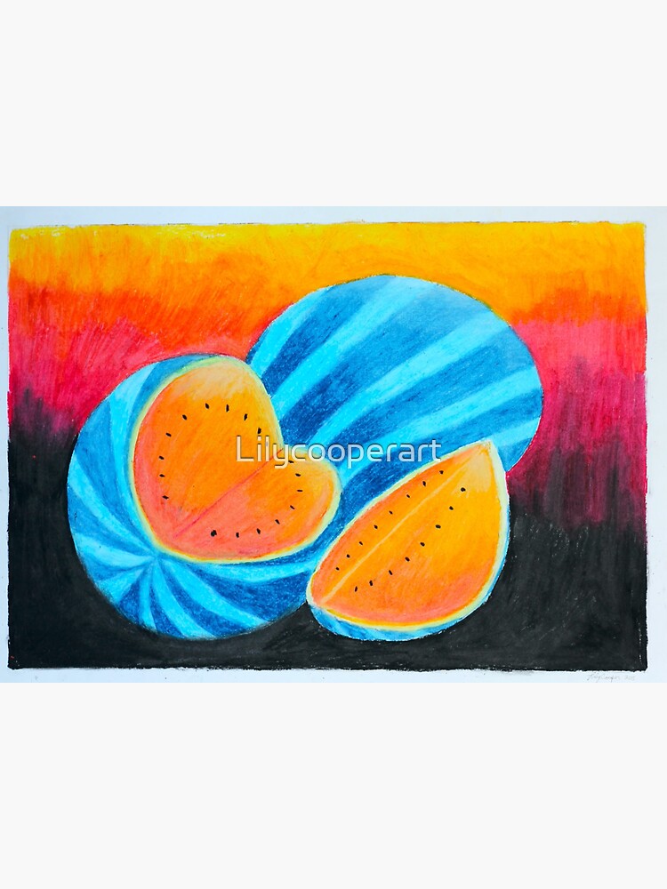 "Exotic watermelon fruit, watermelon Art, pencil drawing" Sticker for
