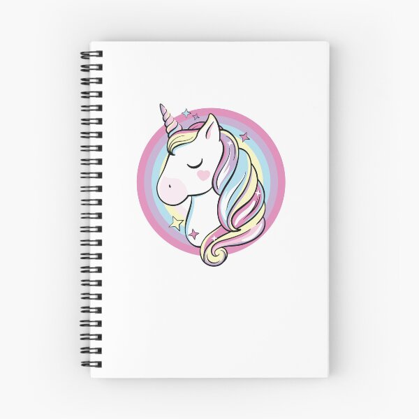 Aperçu de l'œuvre Cute Classic Cartoon Pastel Rainbow Unicorn Head créée et vendue par RoguePixel.