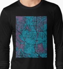 Madrid city map twilight Long Sleeve T-Shirt