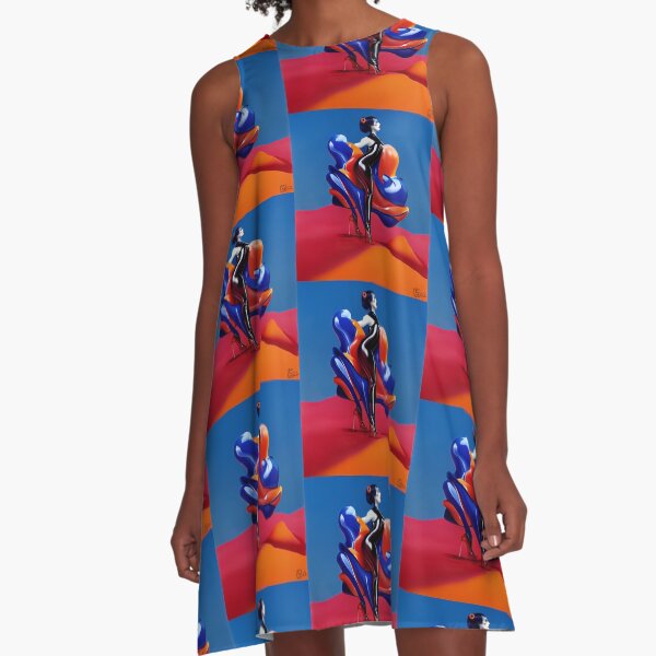 Kinky by Tale Teller Servalan Pop Art Rubber and Latex  A-Line Dress