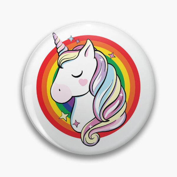 Artikelvorschau, Pride Rainbow Classic Cartoon Unicorn Head entworfen und verkauft von RoguePixel.