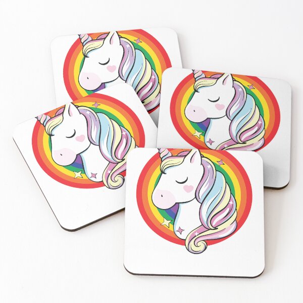 Artikelvorschau, Pride Rainbow Classic Cartoon Unicorn Head entworfen und verkauft von RoguePixel.