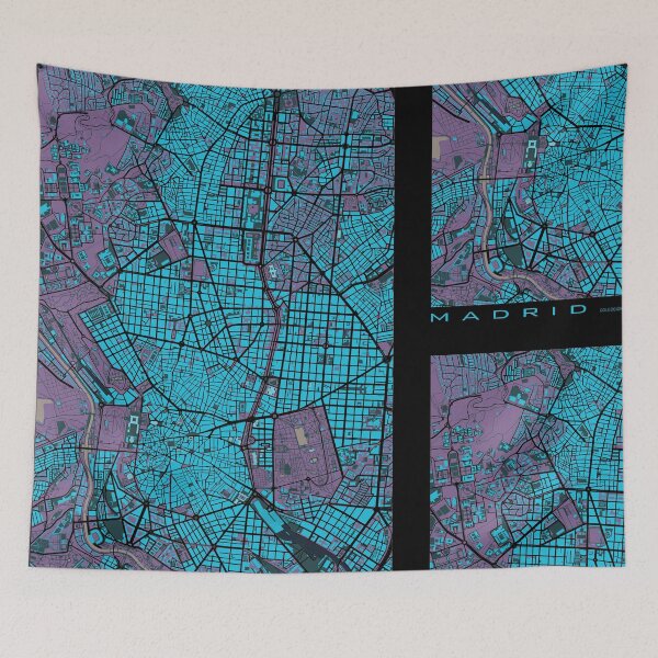 Item preview, Madrid city map twilight designed and sold by PlanosUrbanos.
