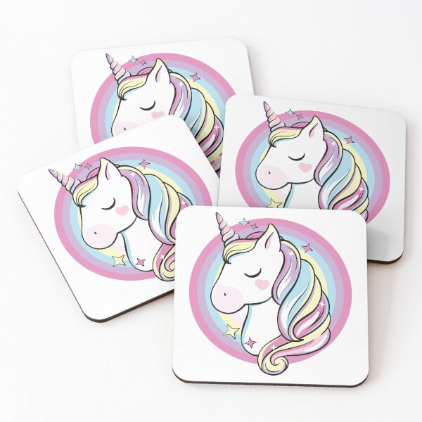 Artikelvorschau, Cute Classic Cartoon Pastel Rainbow Unicorn Head entworfen und verkauft von RoguePixel.