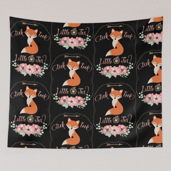 Item preview, Tick Tock Floral Fox designed and sold by letswookieswin.