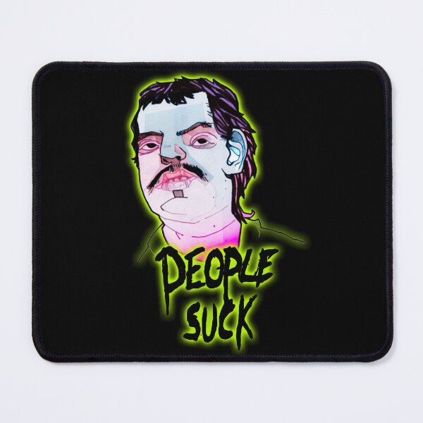 Item preview, PEOPLE SUCK cartoon sketch graffiti face black / Cool and Funny quotes designed and sold by DRK7DSGN.