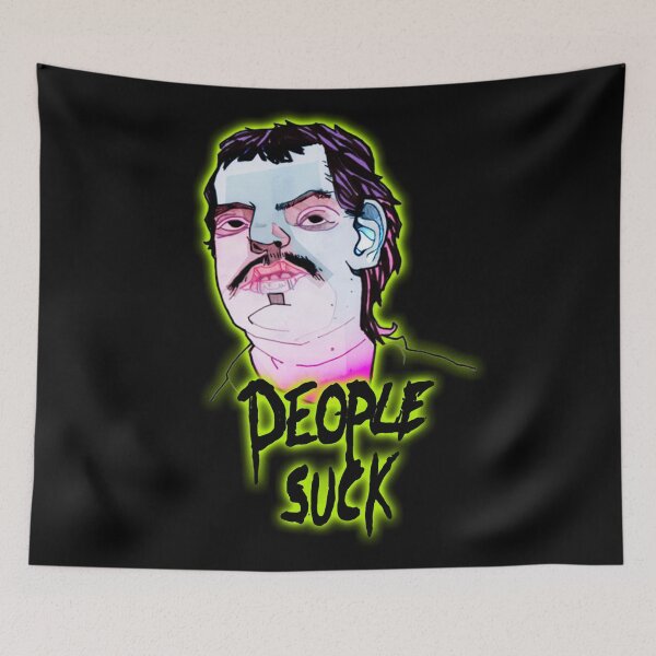 Artikelvorschau, PEOPLE SUCK Cartoon Sketch Graffiti Face Black / Coole und lustige Zitate entworfen und verkauft von DRK7DSGN.