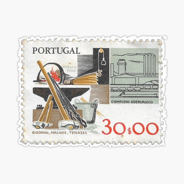 Portugal Steelworks Stamp 1981 Sticker for Sale by yousufi