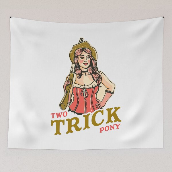 Item preview, Two Trick Pony: Cool Western Vintage Cowgirl Pinup In A Corset W/ Shotgun designed and sold by The Whiskey Ginger Design Shop.