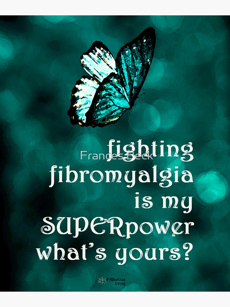 Thumbnail 3 of 3, Sticker, Fighting Fibromyalgia is my Superpower Butterfly designed and sold by FABulous-living.