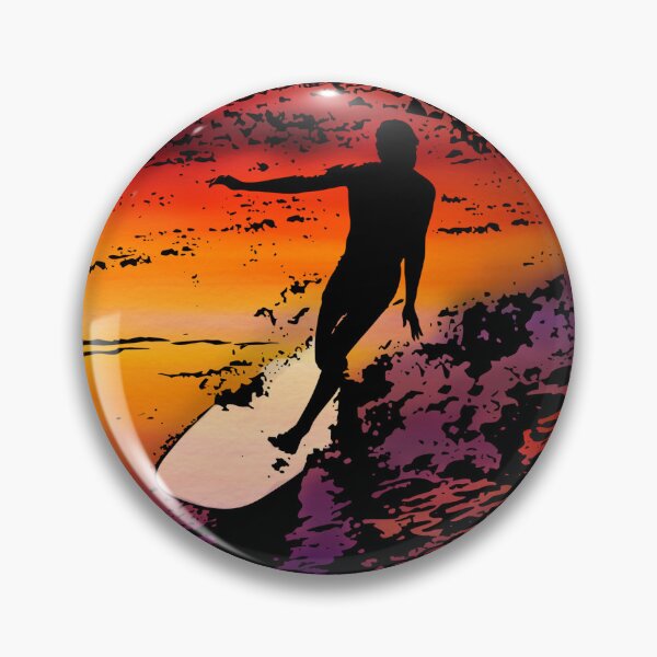 Item preview, Stylin Malibu Silhouette Sunset Surfer designed and sold by kernowerno.
