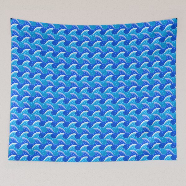 Item preview, Patrón de olas del océano azul designed and sold by Vicki Dunlop.