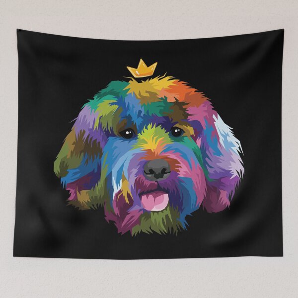 Item preview, Cockapoo - Cocker Spaniel Colorful Dog illustration designed and sold by blackdogshop.