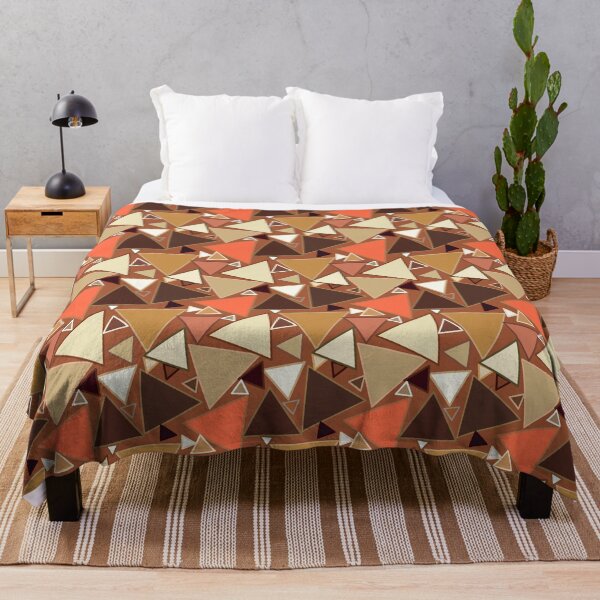 Item preview, Mid-Century Modern Triangles, Tan, Brown and Beige designed and sold by Marymarice.