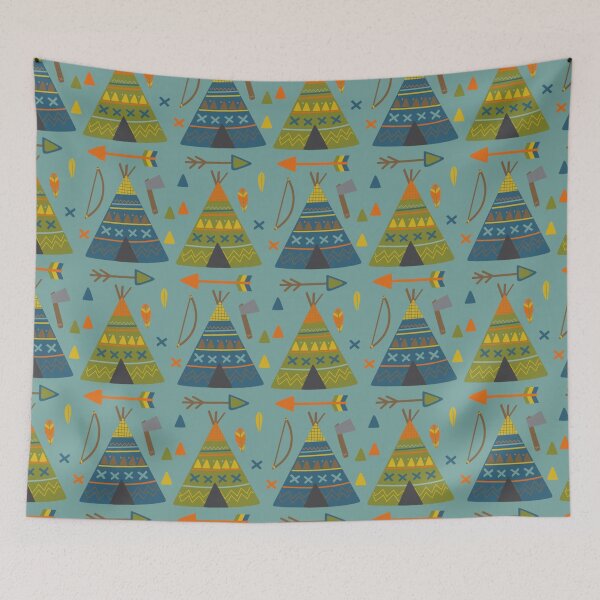 Item preview, Cute Western Boho Design With Teepees, Bows And Arrows designed and sold by handsoftime2020.