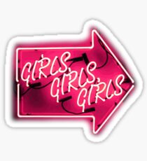 Girls Girls Girls Neon Sign Sticker