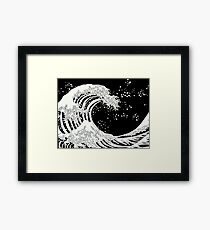Black and White Great Wave Framed Print