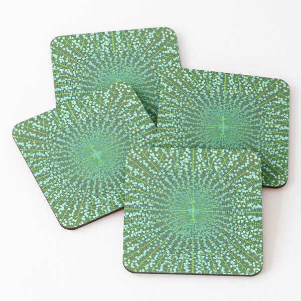 Aperçu de l'œuvre Starburst abstrait moderne, Jade Green et Aqua créée et vendue par Marymarice.