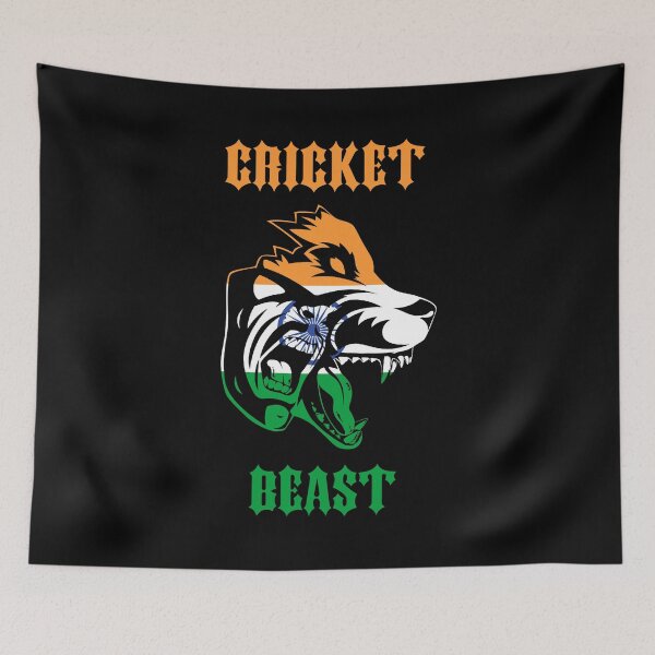 Item preview, Cricket Indian Flag India Flag Werewolf Fan Cricket World Cup designed and sold by BEAST NYC.