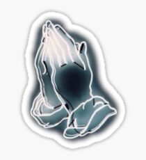 Praying Neon Sign Sticker