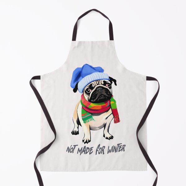 Item preview, Pug not made for winter-funny /Funny pug/Dog greetings/Pug with beanie and scarfes designed and sold by bubblylive.
