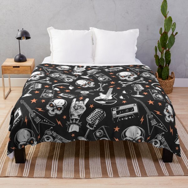 Item preview, Rock and Roll skulls Grunge seamless pattern designed and sold by NourmasDesigns.