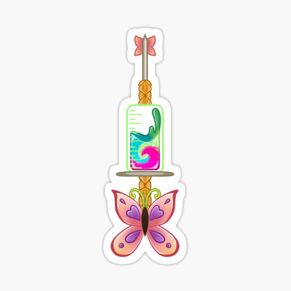 “Butterfly Syringe” Sticker for Sale by PZ-Productions | Redbubble